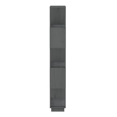 vidaXL Bokhylle/romdeler grå 80x25x163,5 cm heltre furu