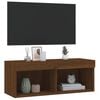 vidaXL TV-benk med LED-lys brun eik 80x30x30 cm