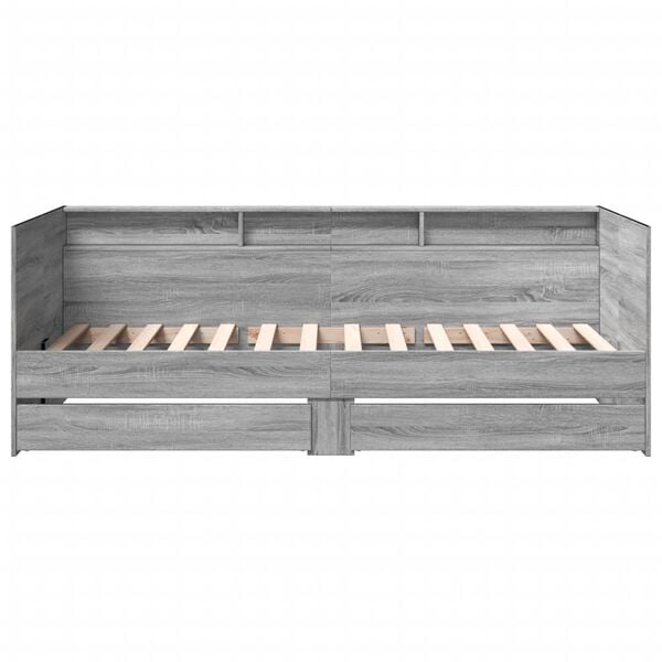 vidaXL Dagseng med skuffer uten Madrass gr&aring; sonoma 90x200 cm