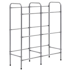 vidaXL Oppbevaringshylle for 6 kasser s&oslash;lv 96x33x116 cm st&aring;l