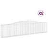 vidaXL Gabionkurver buede 8 stk 400x30x80/100 cm galvanisert jern