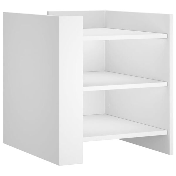 vidaXL Nattbord hvit 45x50x50 cm konstruert tre