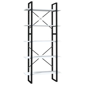 vidaXL Bokhylle 5 nivåer hvit 80x30x175 cm konstruert tre