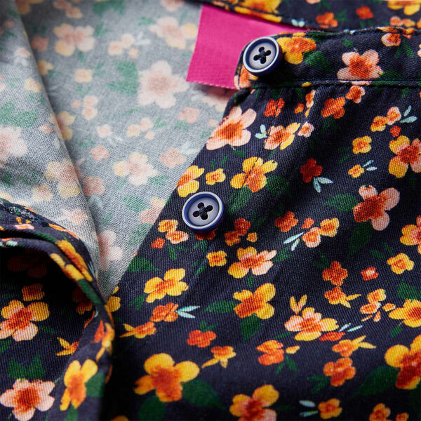 Barneskjorte med b&aring;ndkrage marinebl&aring; 128