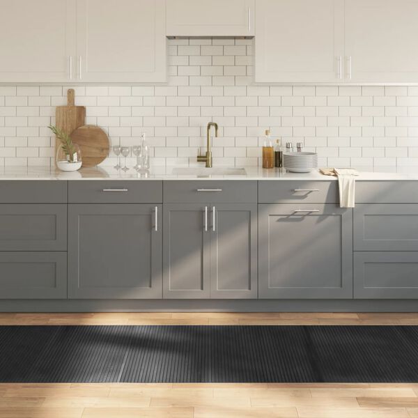 vidaXL Teppe rektangulær grå 80x500 cm bambus