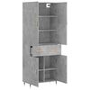 vidaXL Highboard betonggr&aring; 69,5x34x180 cm konstruert tre