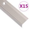 vidaXL Trappeneser L-form 15 stk aluminium 90 cm champagne