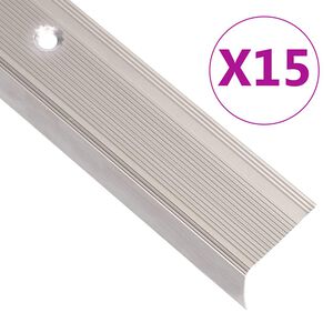vidaXL Trappeneser L-form 15 stk aluminium 90 cm champagne