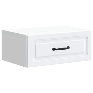 vidaXL Vegghengt Nattbord Hvit 49 x 34,5 x 20 cm Konstruert tre