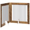 vidaXL Foldbar hundegitter med stativer 2 pcs Gammelt tre 200,5 cm