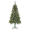 vidaXL Forh&aring;ndsbelyst kunstig juletre med kongler 150 cm
