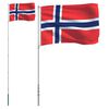 vidaXL Norsk flagg og stang 5,55 m aluminium
