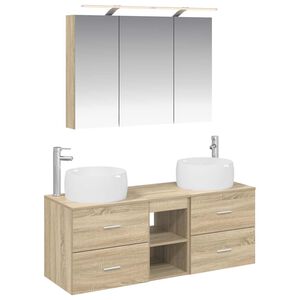 vidaXL Baderomsinnredningssett 4 pcs Sonoma eik