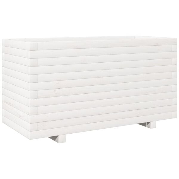 vidaXL Plantekasse hvit 90x40x49,5 cm heltre furu