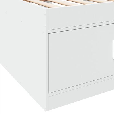 vidaXL Dagseng med skuffer hvit 90x200 cm konstruert tre