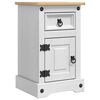 vidaXL Nattbord med skuff Corona Hvit 35 x 32,5 x 58 cm Massiv furu