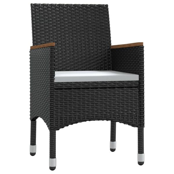 vidaXL Hagespisegruppe med puter 3 deler svart