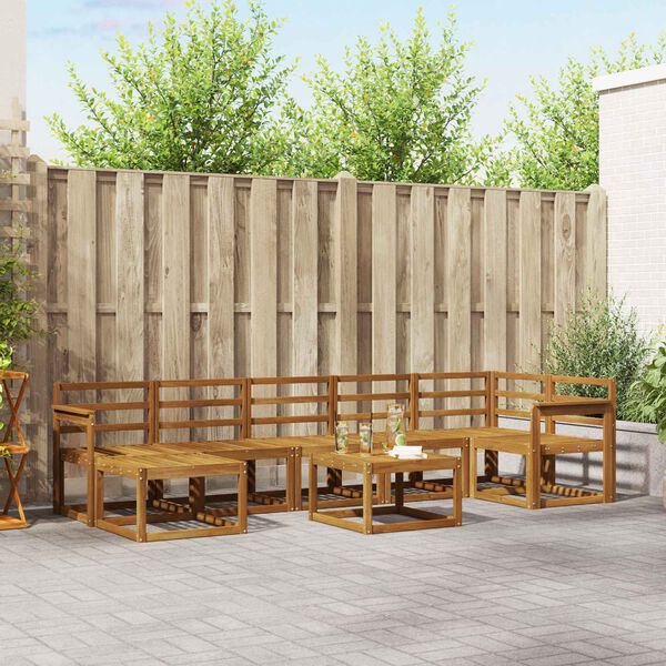 vidaXL Utend&oslash;rs sofa-sett 8 pcs Naturlig Solid akasietre