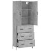 vidaXL Highboard betonggr&aring; 69,5x34x180 cm konstruert tre