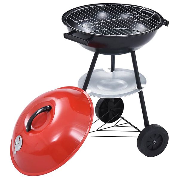 vidaXL B&aelig;rbar kulegrill XXL med hjul 44 cm