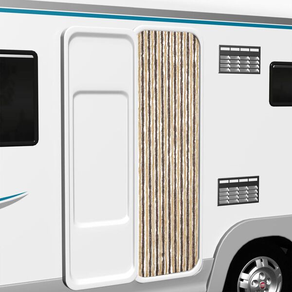 vidaXL Fluegardin m&oslash;rkebrun og beige 56x200 cm chenille