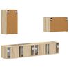 vidaXL TV vegghyllesett Veggmontert 4 pcs Sonoma eik Konstruert tre