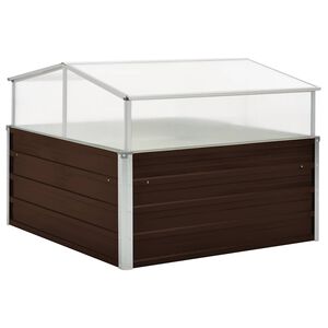 vidaXL Drivhus brun 100x100x85 cm galvanisert st&aring;l