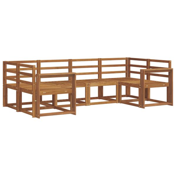 vidaXL Utend&oslash;rs sofa-sett 6 pcs Naturlig Solid akasietre