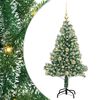 vidaXL Kunstig Julesekk Sn&oslash; Flocket med LED Lys Gr&oslash;nn og hvit 120 cm
