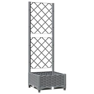 vidaXL Plantekasse med espalier lysegr&aring; 40x40x121,5 cm PP