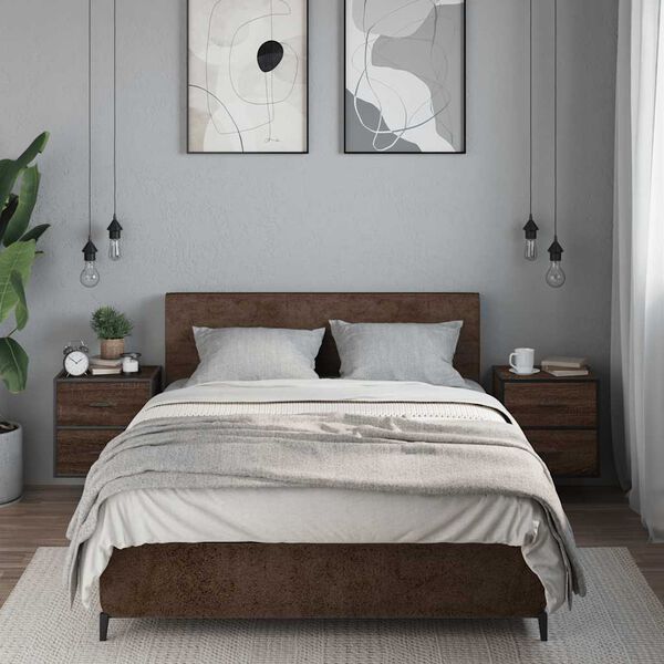 vidaXL Veggmonterte nattbord 2 stk brun eik 40x31x39,5 cm