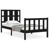 vidaXL Sengeramme med hodegavl svart 90x190 cm heltre