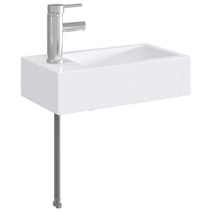 vidaXL Baderomsvask med kran og avl&oslash;p Krom 45,5 x 25,5 x 13 cm