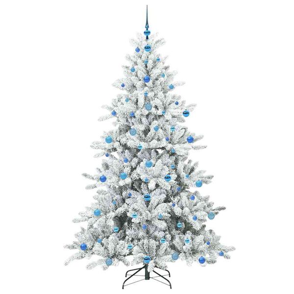 vidaXL Kunstig sammensatt juletre med 300 LED Hvit 210 cm PVC og st&aring;l