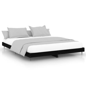 vidaXL Sengeramme svart 200x200 cm konstruert tre