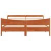 vidaXL Sengeramme med hodegavl voksbrun 180x200 cm heltre furu