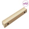 vidaXL Rett h&aring;ndtak 12 pcs Naturlig trefarge 130 x 25 x 30 mm