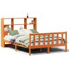 vidaXL Seng med bokhylle uten madrass voksbrun 120x190 cm heltre furu