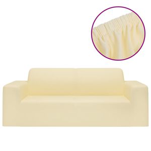 vidaXL 2-seters sofaovertrekk polyester kremhvit