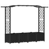 vidaXL Hevet Bed med Trellis og Tak Svart 204 x 40 x 141 cm PP