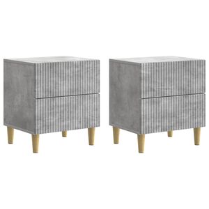 vidaXL Nattbordskap 2 pcs Betonggr&aring; 43 x 34,5 x 48 cm Konstruert tre
