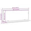 vidaXL Speilhylle Gammelt tre 90 x 10,5 x 37 cm Konstruert tre