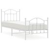 vidaXL Sengeramme i metall med hode- og fotgavl hvit 80x200 cm