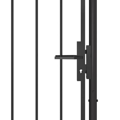 vidaXL Hageport stål 1x2,5 m svart