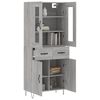 vidaXL Highboard gr&aring; sonoma 69,5x34x180 cm konstruert tre