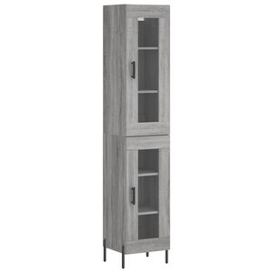 vidaXL Highboard gr&aring; sonoma 34,5x34x180 cm konstruert tre