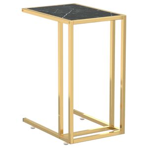 vidaXL Sidebord for PC svart marmor 50x35x65 cm herdet glass