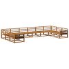 vidaXL Utend&oslash;rs sofa-sett 10 pcs Naturlig Solid akasietre