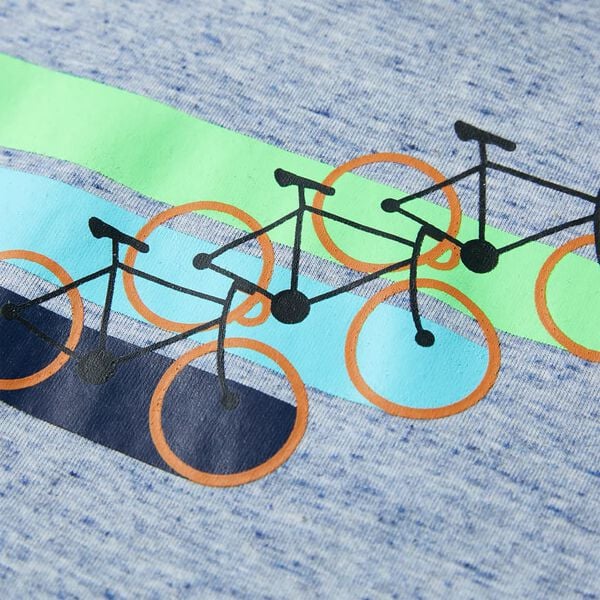 T-skjorte for barn med korte ermer blå melert 116