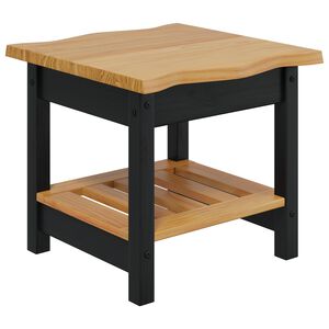 VidaXL Sidetabell med hylle EKAI Svart 50 x 50 x 45,5 cm Heltre furu